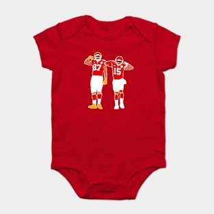 Mahomes and travis kelce kc chiefs Baby Bodysuit